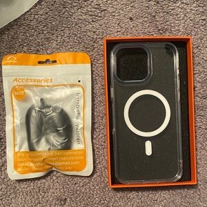 Clear iPhone Case with MagSafe Compatibility and AirPod keychain holder